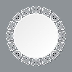 Koala with round frame for banner, poster, and greeting card