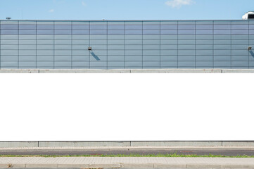 Blank white advertising banner on industiral area © diesirae