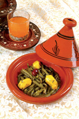 Traditional Moroccan tagine with vegetables, Famous traditional Moroccan tajine. traditional...