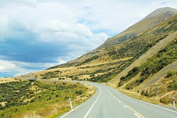 Scenic road in Southern Alps - New Zealand