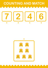 Counting and match Giraffe face. Worksheet for kids