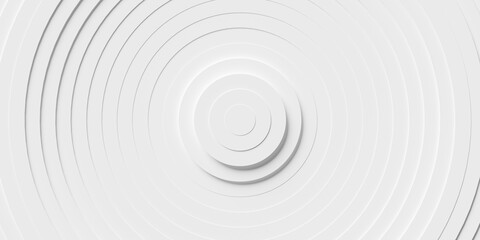 Fototapeta na wymiar Wave shaped offset white concentric rings or circles background wallpaper banner flat lay top view from above