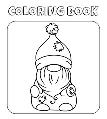 fairy tale forest gnome coloring page