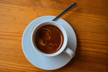 Espresso Tasse Kaffee, mit Löffel,   Symbolbild , Symbol 