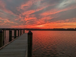 sunset on the pier