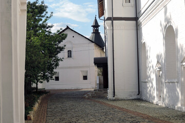 Ancient architecture of Moscow city. Novospassky monastery. Popular landmark.