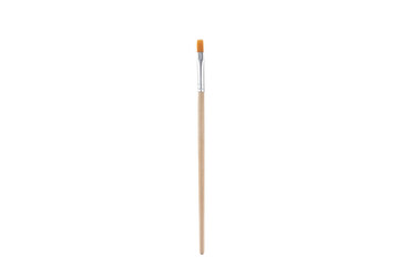 Wooden paint brush isolated on white background.