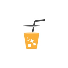 Summer drink icon logo design illustration template