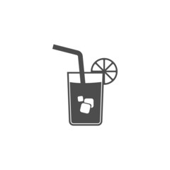 Summer drink icon logo design illustration template