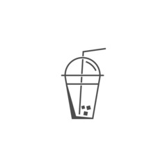 Summer drink icon logo design illustration template