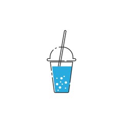 Summer drink icon logo design illustration template