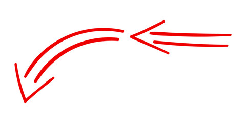 set of arrows drawn by hand. A sketch of different arrows.