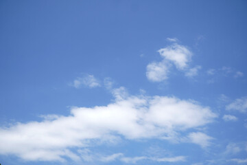 Naklejka na ściany i meble 空に浮かぶ可愛い雲の風景写真・青空・天気・雲