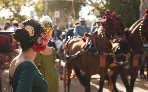 Bella chica asi&aacute;tica festival. Feria de Sevilla