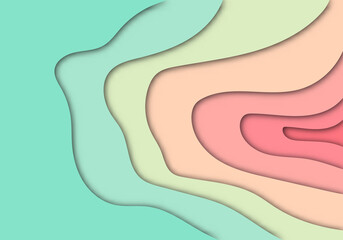 Stylish Modern 3D Paper Cut Art Template with Abstract Curve Shapes Background for Flyer, Banner, Presentation and Poster