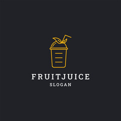 Fruit juice logo icon flat design template 