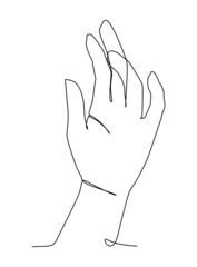 Hands holding gesture - Simple design doodle for human activities concept - Continuous one line drawing 