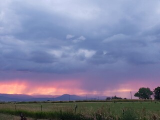 sunset over the field
