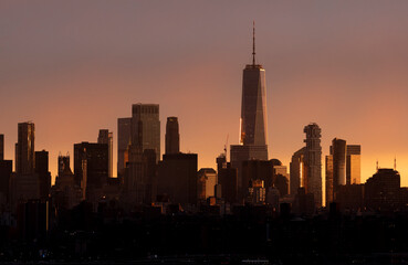 Fototapeta na wymiar Manhattan Skyline Sunset
