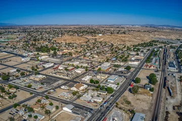 Gordijnen Aerial View of Victorville, California along the historic Route 66 © Jacob