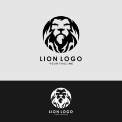 Vector illustration of a lion logo, emblem design.