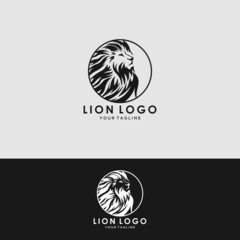 Vector illustration of a lion logo, emblem design.