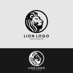 Vector illustration of a lion logo, emblem design.
