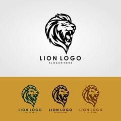 Vector illustration of a lion logo, emblem design.