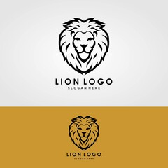 Vector illustration of a lion logo, emblem design.