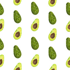 Trend geometric vector pattern with avocado