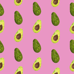 Trend geometric vector pattern with avocado