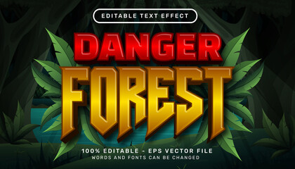 danger forest 3d text effect and editable text effect