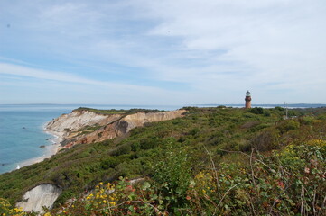 Fototapeta na wymiar lighthouse on a cliff