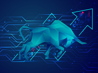 3d rendering Stock market online business concept. business Graph stock exchange