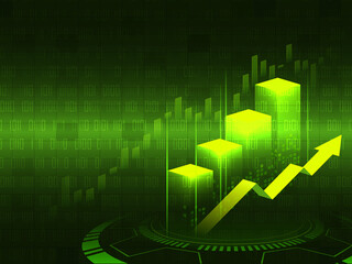 3d rendering Stock market online business concept. business Graph stock exchange