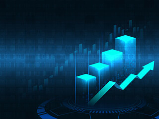 3d rendering Stock market online business concept. business Graph stock exchange