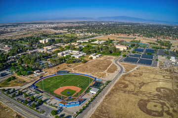 Aerial View of a Public Land University in Bakersfield, California