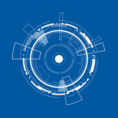 Sci fi futuristic user interface, HUD, Technology abstract background , Vector illustration.	
