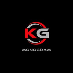Letter KG logo combined with circle line, creative modern monogram logo style - obrazy, fototapety, plakaty