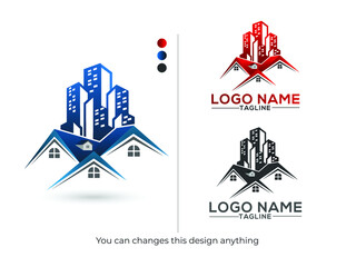 Modern real estate vector logo design. building logo. real estate logo