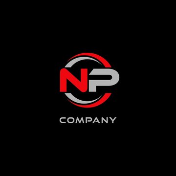 Letter NP logo combined with circle line, creative modern monogram logo style