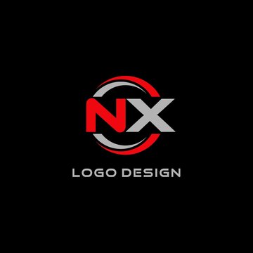 Letter NX logo combined with circle line, creative modern monogram logo style