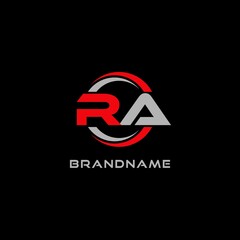 Letter RA logo combined with circle line, creative modern monogram logo style