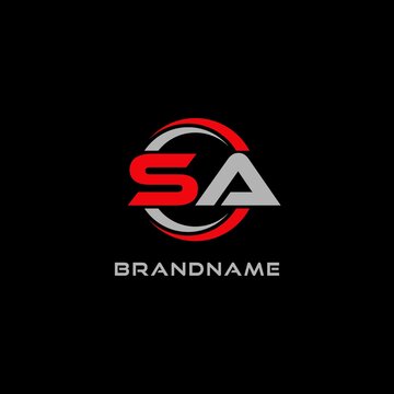 Letter SA logo combined with circle line, creative modern monogram logo style