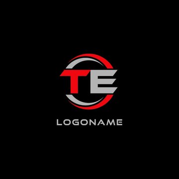 Letter TE logo combined with circle line, creative modern monogram logo style