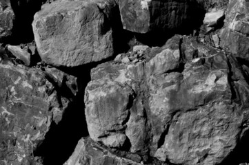 Black and white photograph of stones