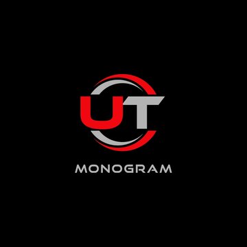 Letter UT logo combined with circle line, creative modern monogram logo style