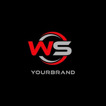 Letter WS logo combined with circle line, creative modern monogram logo style
