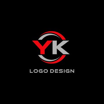 Letter YK logo combined with circle line, creative modern monogram logo style