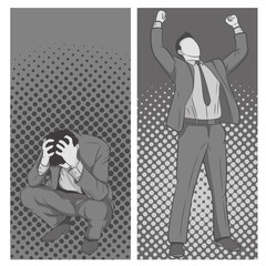 Business concept for competition win and lost.
